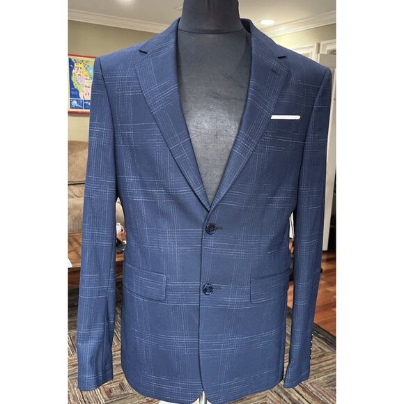 Zara Navy Blue Blazer Sz 38 Mens‎ Single Breasted 2 Button Dbl Vent NEW - Picture 1 of 10